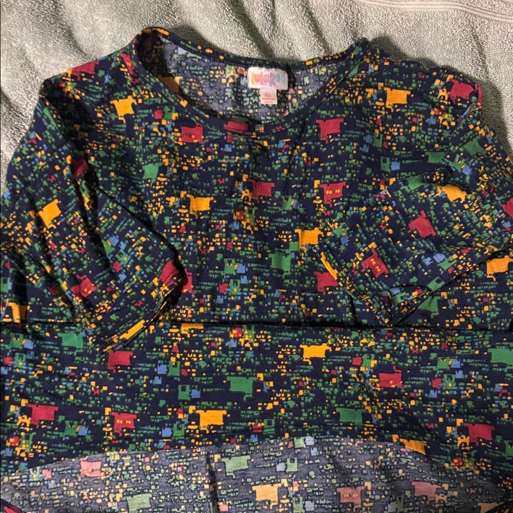 LuLaRoe Long Sleeve Top with Multicolors.  Fits a small and medium comfortably.